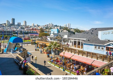SAN FRANCISCO, USA - MARCH 20: Pier 39 at San Francisco Bay, on March 20, 2014. Pier 39 was first developed by entrepreneur Warren Simmons and opened October 4, 1978