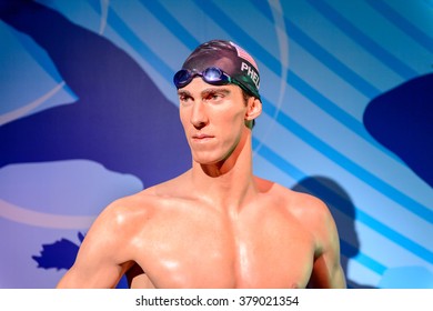 SAN FRANCISCO, USA - OCT 5, 2015: Michael Phelps At The Madame Tussauds Museum In SF. It Was Open On June 26, 2014