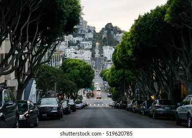 San Francisco, USA - October 1, 2015: View of a typical road of San Francisco.