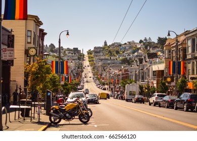 San Francisco, USA. September 2016 - View Of  The Main Street In Castro District Of San Francisco