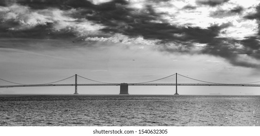 San Francisco/Oakland Bay Bridge Black And White