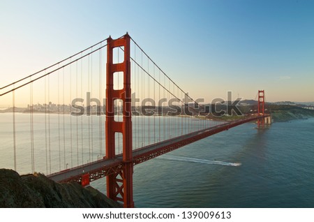 San Francisco's Famous Golden Gate Bridge at Dawn