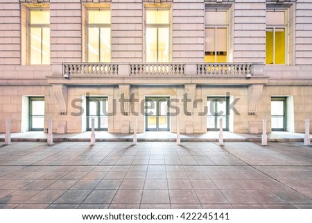 san francisco,usa: empty footpath near wall of city hall in san francisco by zhudifeng on Nov,13,2016