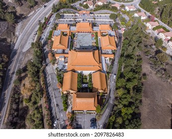 San Gabriel Valley Temple From Above During The Day