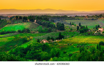 San Gimignano, Tuscany, Italy. Typical landscape of Tuscany in Italy.