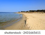 San Giovanni beach (Spiaggia di San Giovanni). Sandy beach in San Giovanni di Posada in Sardinia island, Italy.