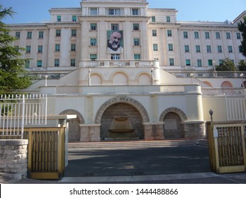 San Giovanni Rotondo - Italy / July 3, 2019. This Is The Hospital Founded By Saint Pio Of Pietrelcino. He Was A Priest For Many Years And As We See, A Fundraiser For This Renowned Scientific Hospital.