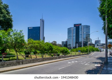 San Isidro, Lima Perú; March 11 2021. View Of San Isidro's  Financial And Business Center.