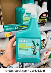 San Jose, CA - August 21, 2022: Sunday Brand Of Weed Warrior, Grass And Weed Killer Spray Bottle.