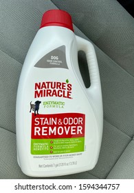 San Jose, CA - December 20, 2019: Natures Miracle Stain And Odor Remover, Dog Control Formula.