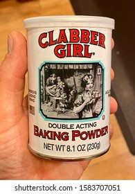 San Jose, CA - December 4, 2019: Clabber Girl Double Acting Baking Powder In A Famous White Can. 