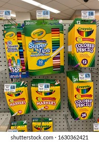 San Jose, CA - January 25, 2020: Crayola Brand Of Washable Markers, Pencils And Other Colorful Writing Utensils For Kids Inside Rite Aid.