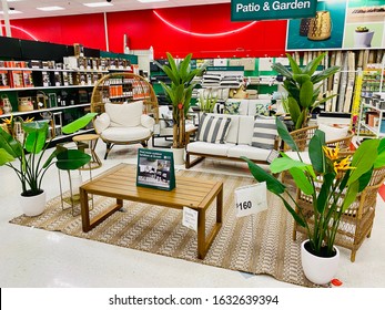 San Jose, CA - January 31, 2020: Outdoor Patio And Garden Furniture And Accessories For Sale Inside Target Store. 