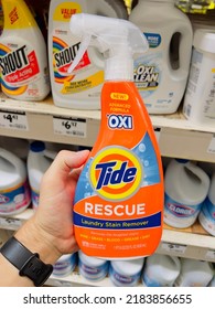 San Jose, CA - July 11, 2022: Tide Rescue Laundry Stain Remover With Oxi.