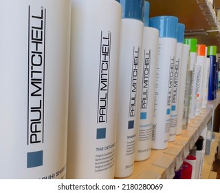 San Jose, CA - July 16, 2022: Paul Mitchell Line Of Shampoo In A Row, Selective Focus.