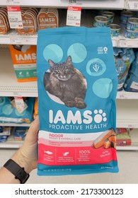 San Jose, CA - June 17, 2022: Bag Of IAMS Proactive Health Indoor Cat Food.