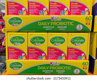 San Jose, CA - June 17, 2022: Culturelle Brand Of Kids Probiotics Soft Chew Tablets. 