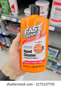 San Jose, CA - June 23, 2022: Bottle Of Fast Orange Pumice Hand Cleaner With Citrus Scent.