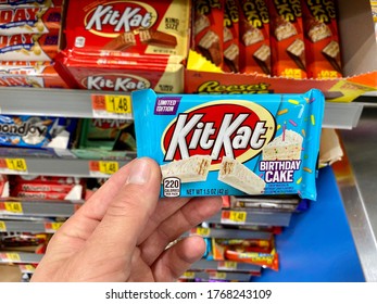 San Jose, CA - June 30, 2020: Newest KitKat By Hershey's Chocolate Company, This One Is Birthday Cake Flavor. 