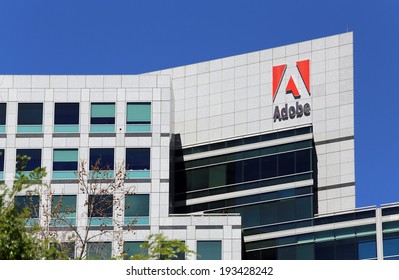 SAN JOSE, CA -Â?Â? MARCH 18: The Adobe World Headquarters located in downtown San Jose, California on March 18, 2014. Adobe Systems is an American computer software company.