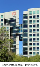 SAN JOSE, CA - MARCH 18: The Adobe World Headquarters located in downtown San Jose, California on March 18, 2014. Adobe Systems is an American computer software company.