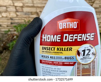 San Jose, CA - May 14, 2020: Close Up Of Ortho Home Defense Pesticide Spray Bottle. 