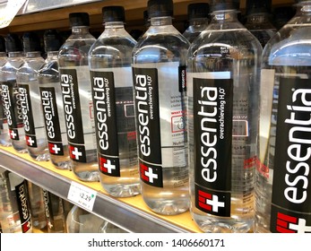 San Jose, CA - May 23, 2019: Bottles Of Essentia Branded Drinking Electrolyte Water On A Store Shelf.