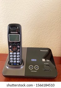 San Jose, CA - November 16, 2019: Panasonic Cordless Landline Digital Phone At Home. 