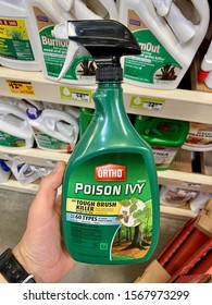 San Jose, CA - November 22, 2019: Ortho Branded Poison Ivy And Other Weed And Brush Killer Spray Bottle.