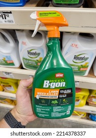 San Jose, CA - October 13, 2022: Ortho Weed B Gone Lawn Weed Killer Spray Bottle.