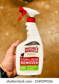 San Jose, CA - October 30, 2019: Nature's Miracle Enzymatic Stain & Odor Remover Formula From Pets. 