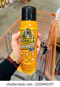 San Jose, CA - September 19, 2022: Spray Can Of Gorilla Adhesive Glue, Heavy Duty Liquid.