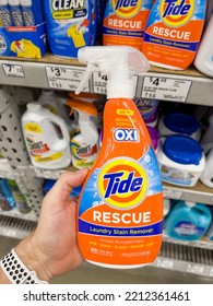 San Jose, CA - September 28, 2022: Tide Rescue Spray Bottle Of This Laundry Stain Remover With Oxi.