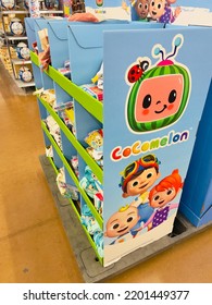 San Jose, CA - September 9, 2022: Cocomelon Branded Display Box Selling Kids Clothes Inside Big Box Store.