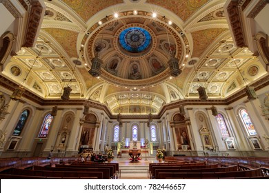 San Jose, California - December 27, 2017: Interior Of Cathedral Basilica Of St. Joseph