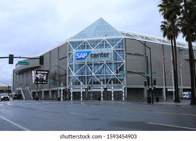 SAN JOSE, CALIFORNIA- JANUARY 8, 2018: SAP Center In San Jose, California. Home To The San Jose Sharks Of The NHL