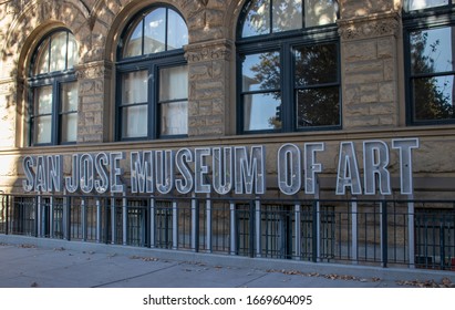 San Jose, California/USA-Oct. 2, 2019: San Jose Museum Of Art Sign