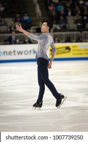 San Jose, CA/U.S.A. - January 4, 2018: Vincent Zhou Performs During The Men's Short Program During The U.S. National Figure Skating Championships