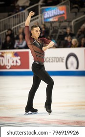 San Jose, CA/U.S.A. - January 4, 2018: Adam Rippon Opens His Short Program At The U.S. National Figure Skating Championships