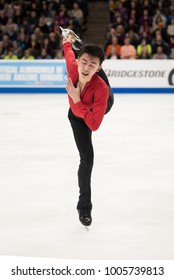 San Jose, CA/U.S.A. - January 6, 2018: Vincent Zhou Performs During The Men's Freeskate At The U.S. National Figure Skating Championships