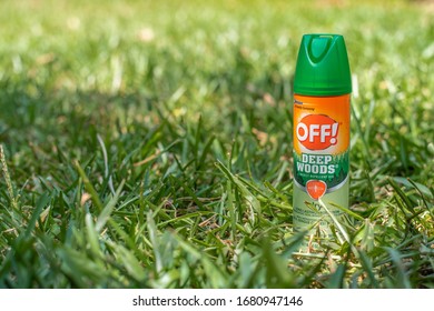 San Jose, Costa Rica - March 7, 2020: OFF! Deep Woods Insect Repellent Brand. OFF! Helps Repel Mosquitoes, Ticks, Biting Flies, Chiggers And Gnats.