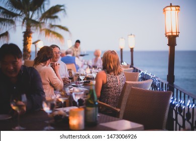 San Jose Del Cabo, Los Cabos / Mexico - Mar 2019
Beach Restaurant / Bar With Sea View Illustrative
Outdoor Restaurant Tables, Dinner Setting On The Beach At Evening