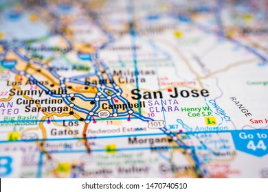 San Jose Usa Map Atlas Travel Stock Photo 1470740510 | Shutterstock