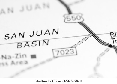 San Juan Basin. New Mexico. USA On A Map