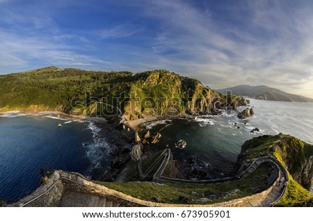 Similar – Image, Stock Photo San Juan de Gaztelugatxe