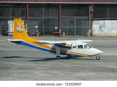 SAN JUAN, PUERTO RICO—MARCH 2017: A Small Aircraft Plying The Routes From Puerto Rico To The Neighboring Islands Of Culebra And Visques At The Luis Muñoz Marín International Airport In Puerto Rico.