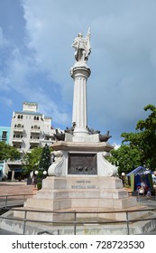 SAN JUAN . PUERTO RICO - NOVEMBER 30, 2016: Square Of Plaza De Colon In Old San Juan