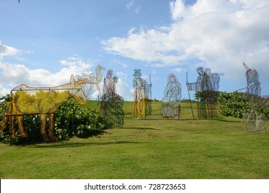 SAN JUAN . PUERTO RICO - NOVEMBER 30, 2016: Very Beautiful Christmas Exposition On The Beach In San Juan