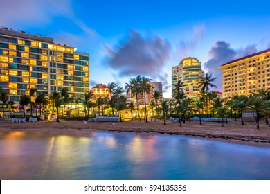 San Juan, Puerto Rico Resort Skyline On Condado Beach.