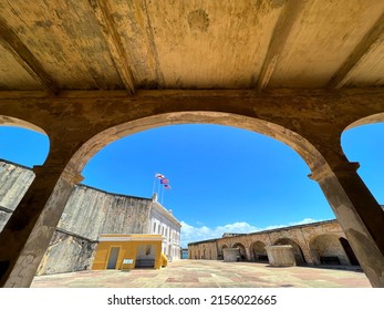 SAN JUAN, PUERTO RICO  UNITED STATES - May 5, 2022: Castillo San Cristóbal In Old San Juan Is The Largest Fortification Built By Spain In The New World. The Fort Covered About 27 Acres Of Land.
